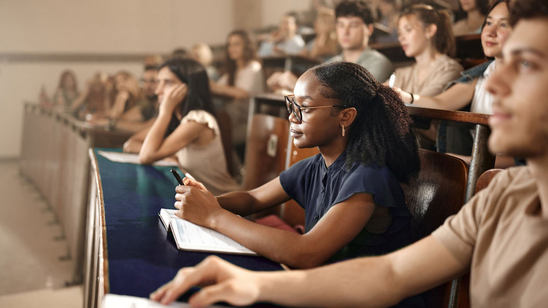Students in an university class preparing for exams