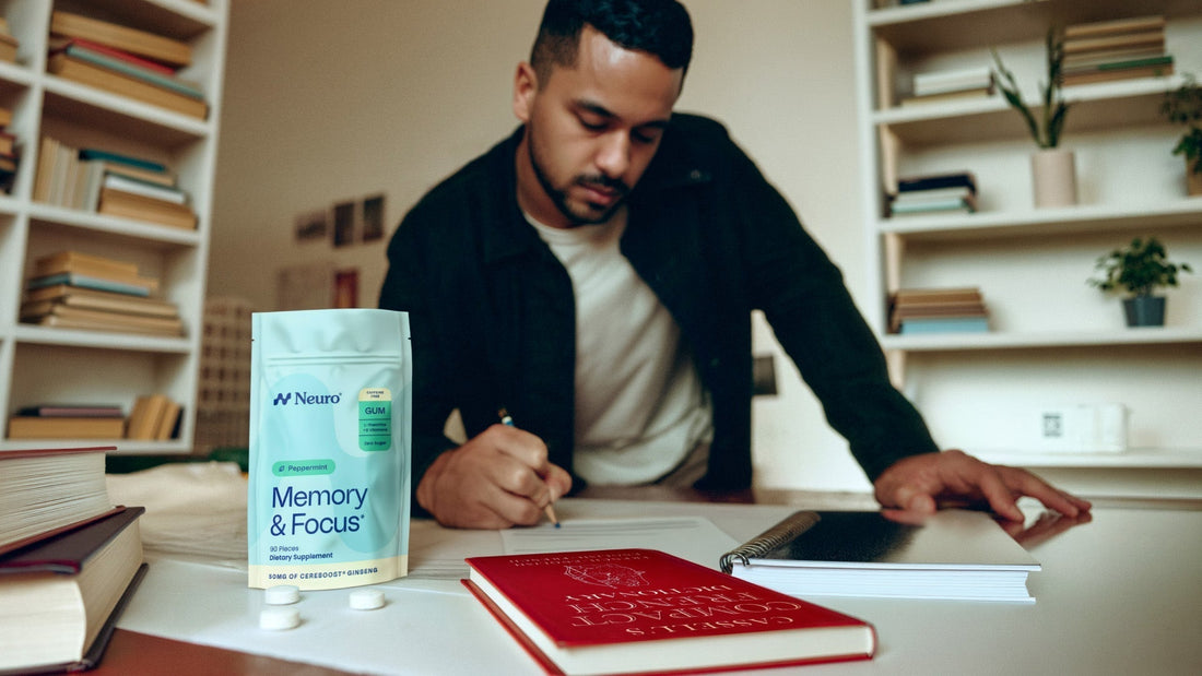 Man studying for a new language using Memory & Focus gum