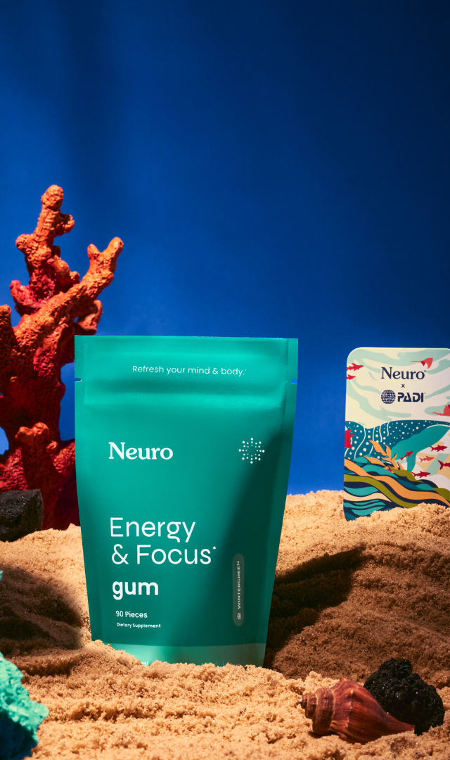 Energy & Focus Gum 90-piece Bulk Bag + PADI Whale Shark Tin