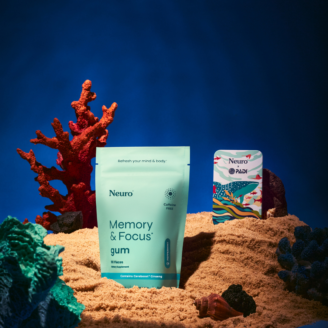 Memory & Focus Gum 90-piece Bulk Bag + PADI Whale Shark Tin