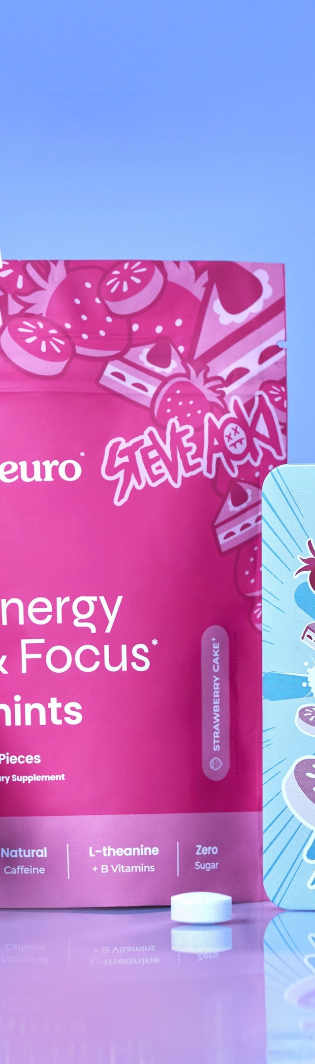 Neuro x Steve Aoki Energy & Focus Strawberry Cake Mints