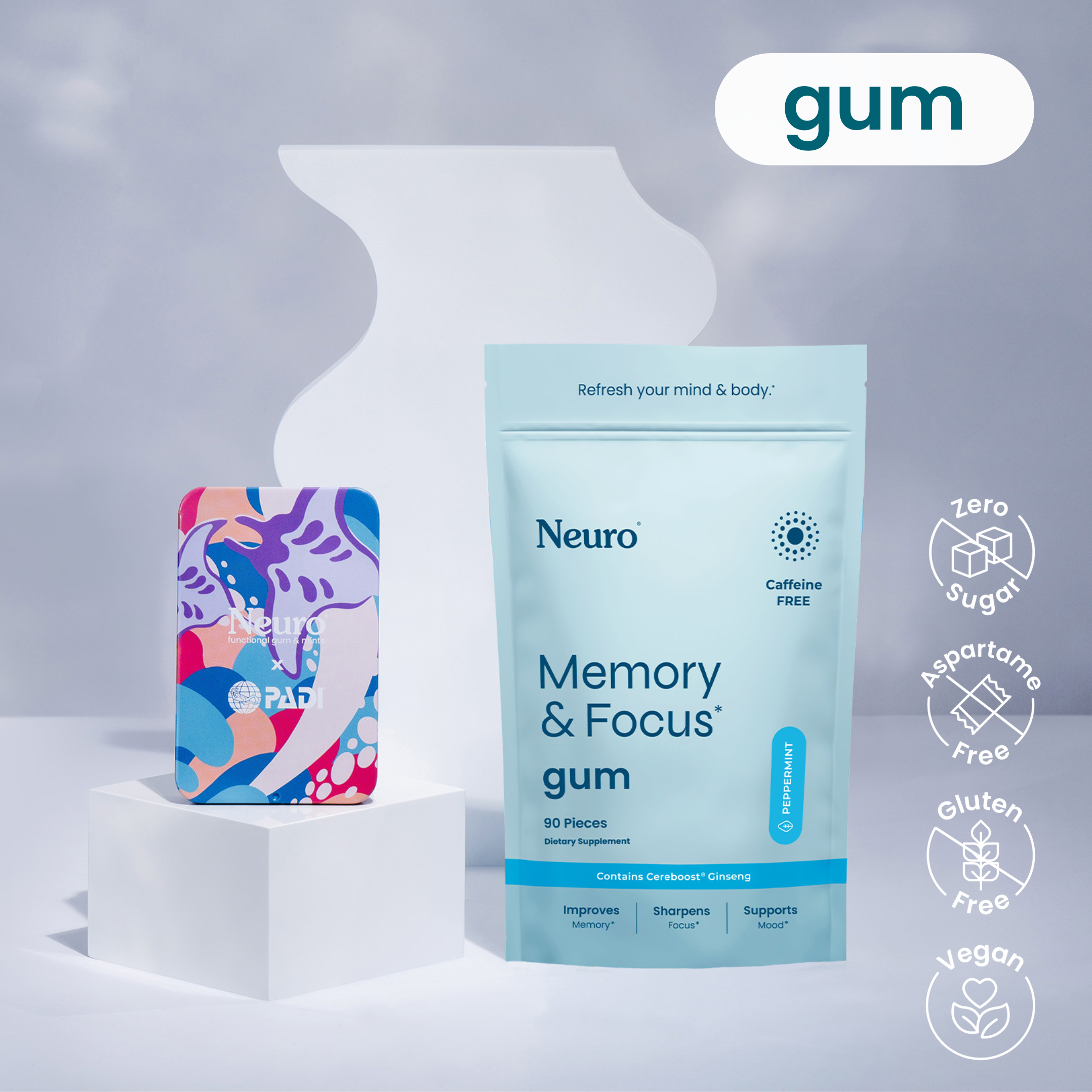 Memory & Focus 90 pieces + PADI Manta Ray Tin