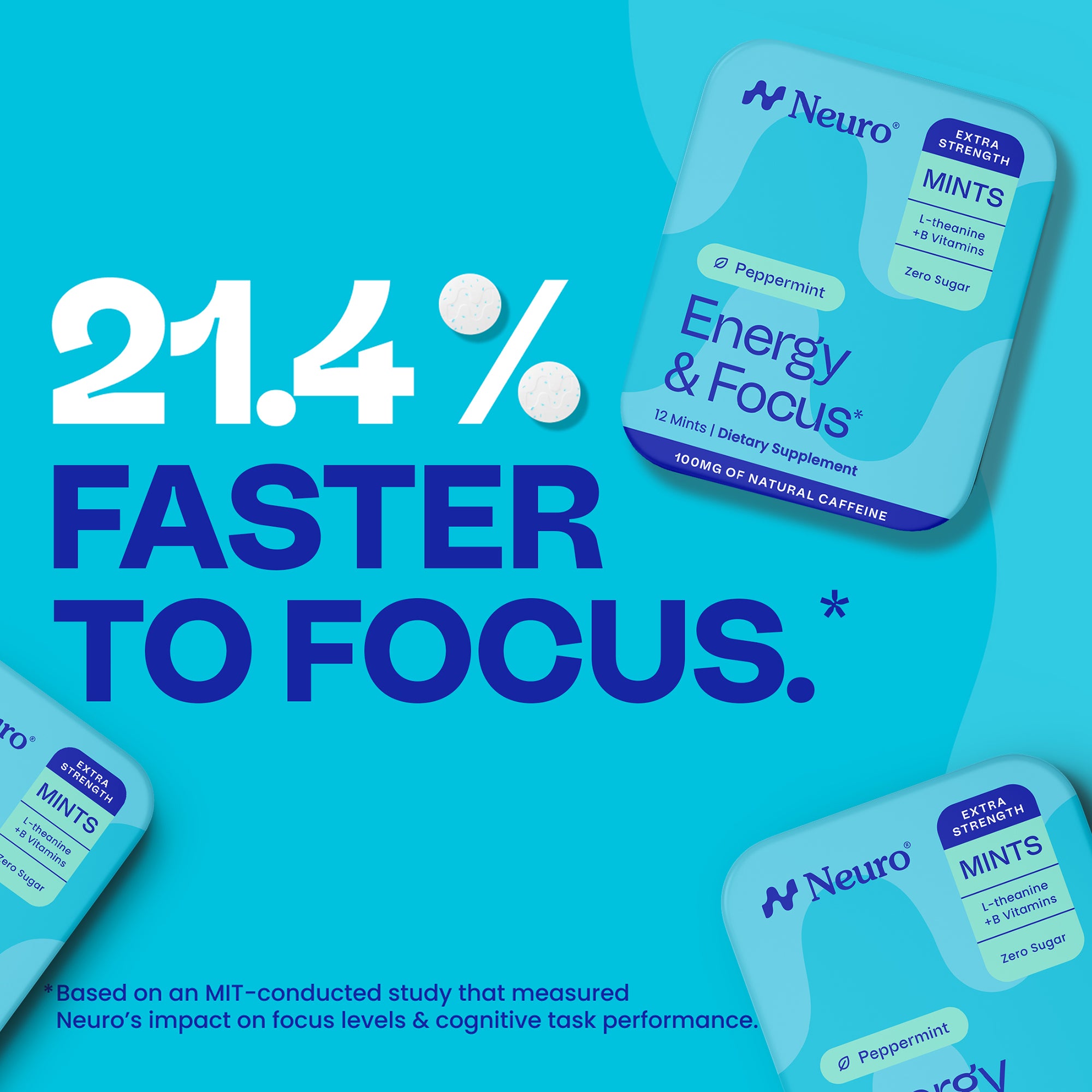 Neuro Extra Strength Energy & Focus™ Mints | 100mg Caffeine