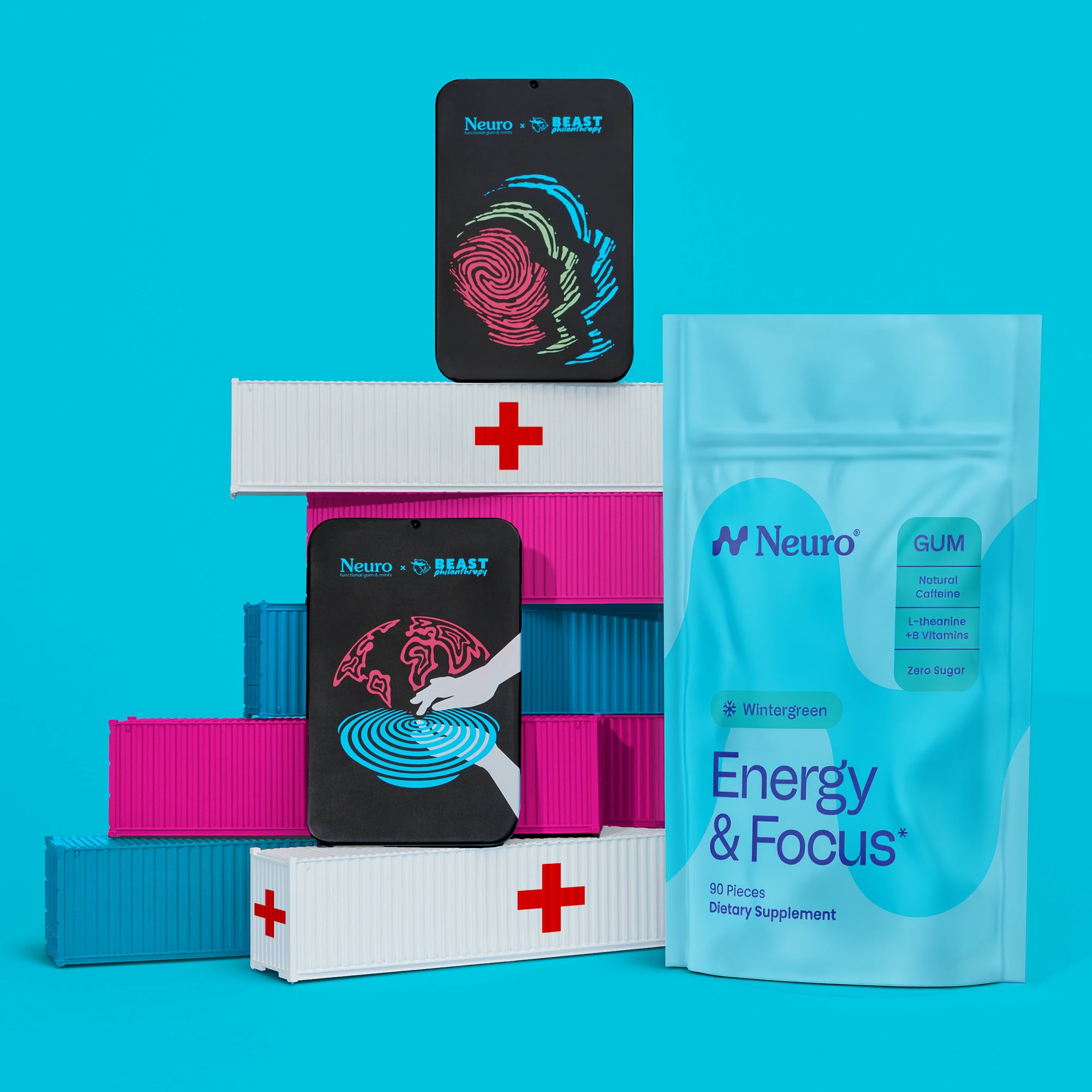 Energy & Focus Gum + Beast Philanthropy tins – Neuro