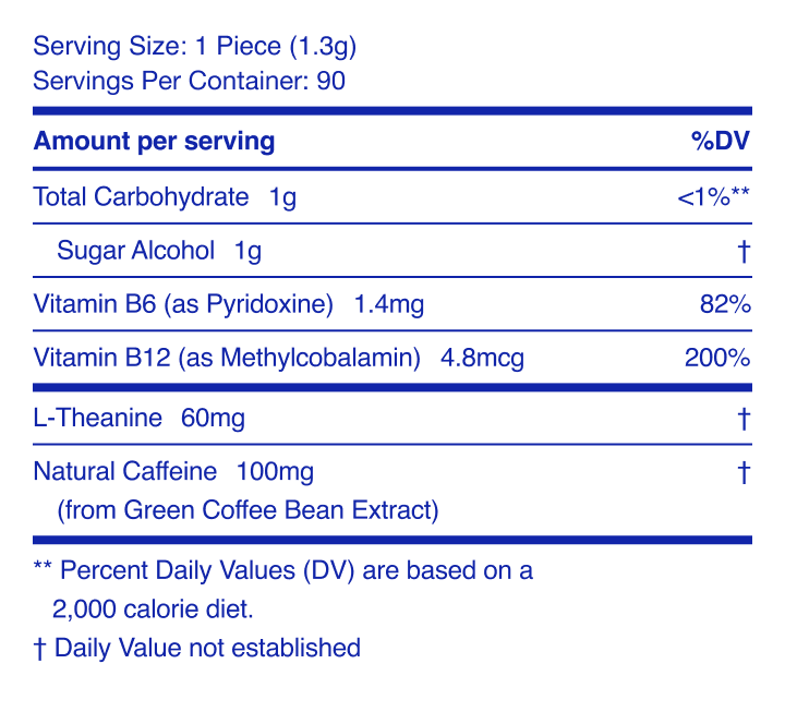 Tabla nutricional oficial de Neuro Extra Strength
